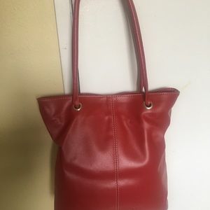 Red leather bag